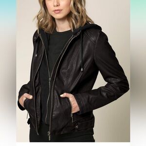 Women's Faux Leather Moto Biker Jacket Coat